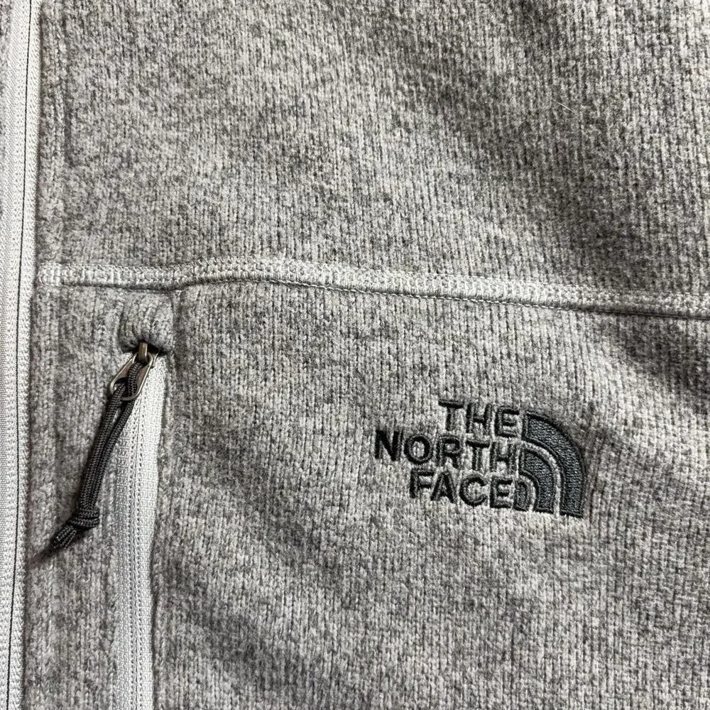 The North Face Fleece Vest Mens 2XL Gray Full Zip Lined Pockets Stand Collar